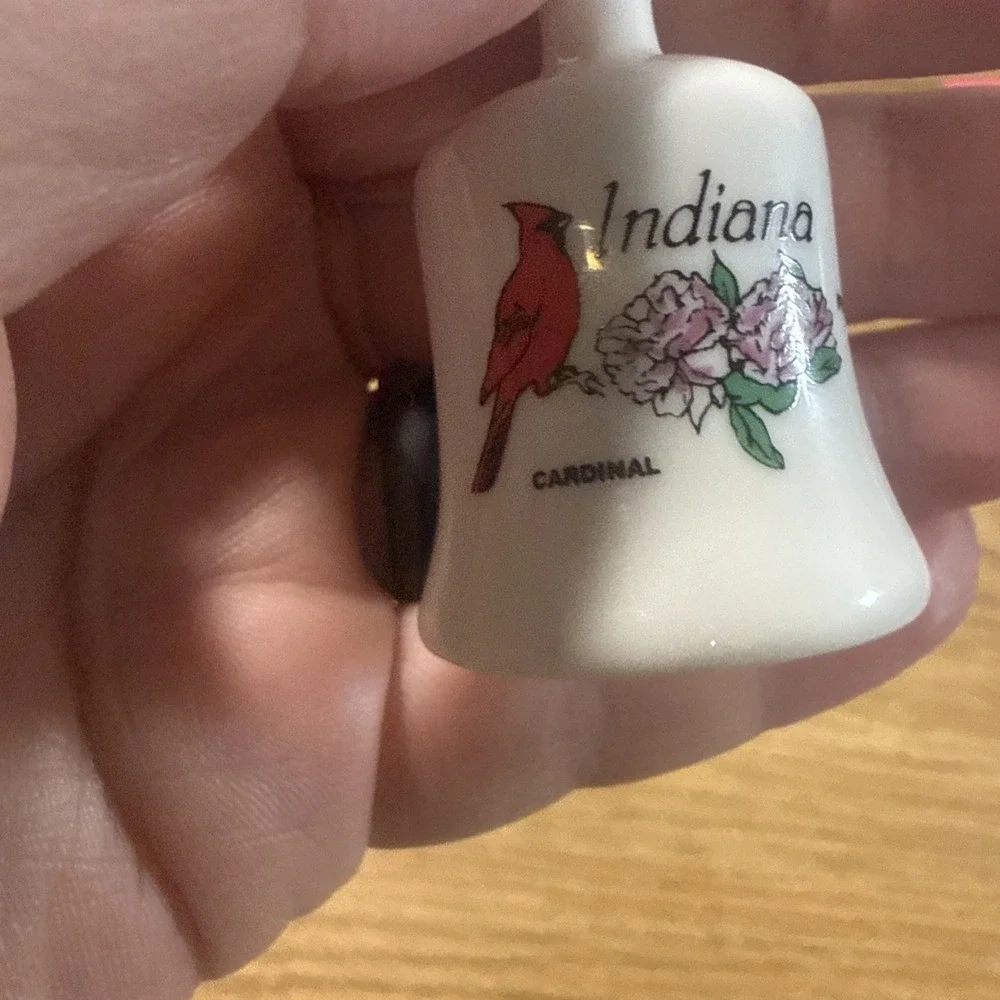 Porcelain Bell Indiana State‎ Peony And Cardinal